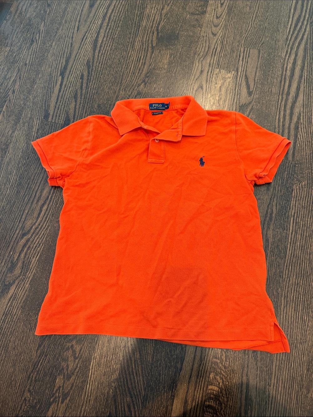 Ralph Lauren Orange Polo with Navy Pony Embroidery